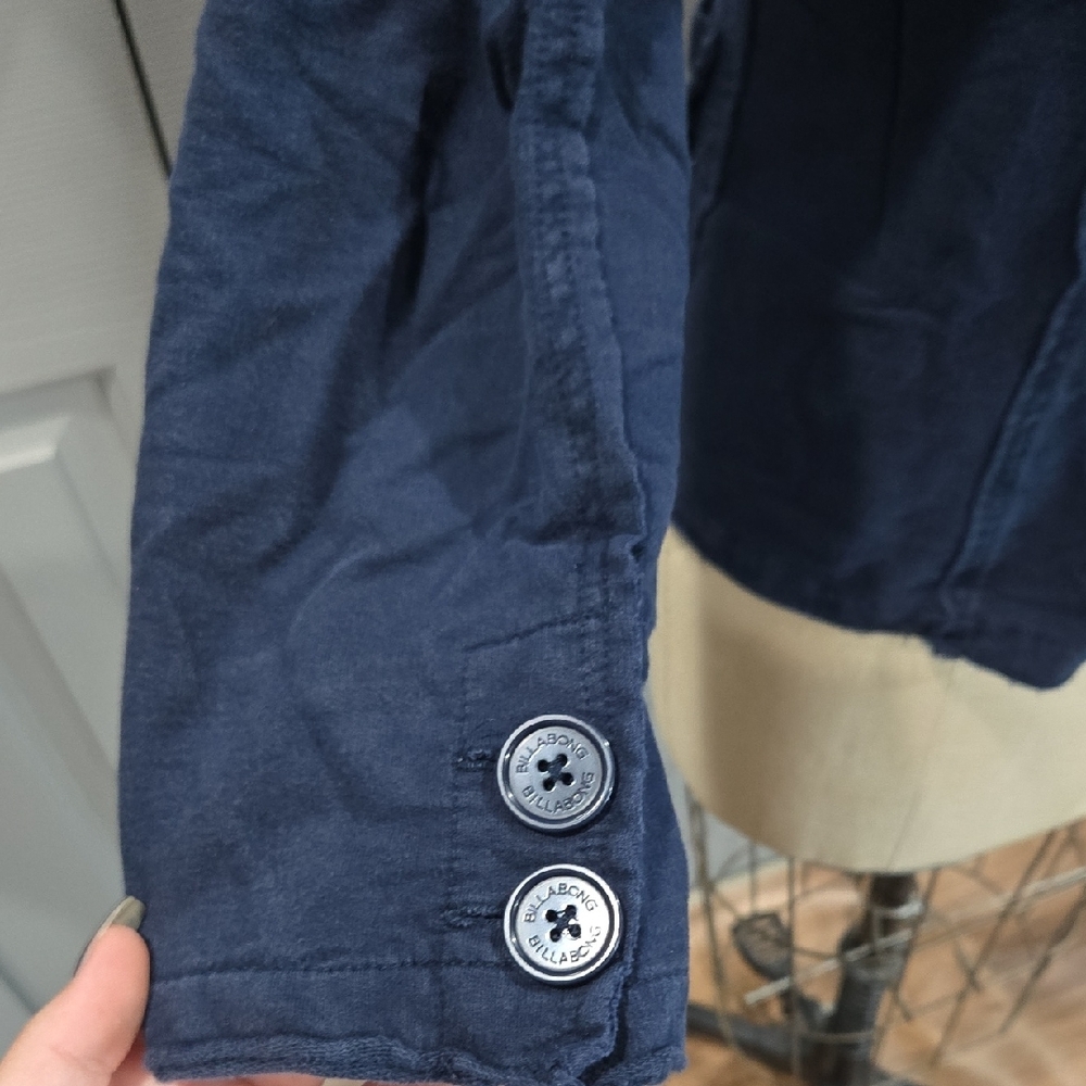 BILLABONG KNIT NAVY BLAZER WITH FRONT POCKETS SIZE LARGE - Picture 6 of 13